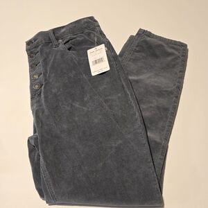 FREE PEOPLE High Rise Corduroy Skinny Pants Sz 31 Morning Waves NWT